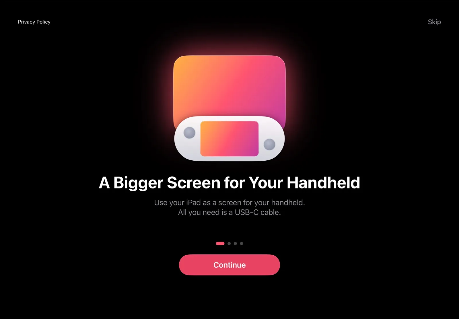 O app TypeScreen no iPad: “A Bigger Screen for Your Handheld”